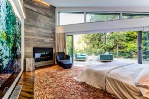 Master Bedroom with Sliding Glass Wall - Country homes for sale and luxury real estate including horse farms and property in the Caledon and King City areas near Toronto