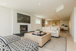 Lower Level Lounge & Fireplace - Country homes for sale and luxury real estate including horse farms and property in the Caledon and King City areas near Toronto