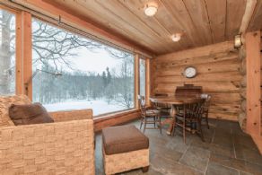 Den with Heated Floors Overlooks Pond - Country homes for sale and luxury real estate including horse farms and property in the Caledon and King City areas near Toronto