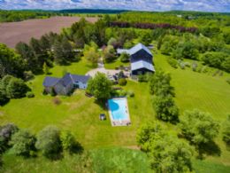 West Farm Aerial - Country homes for sale and luxury real estate including horse farms and property in the Caledon and King City areas near Toronto