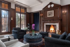 West Fireplace - Country homes for sale and luxury real estate including horse farms and property in the Caledon and King City areas near Toronto