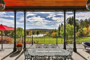 Outdoor Dining overlooks the Trout Pond - Country homes for sale and luxury real estate including horse farms and property in the Caledon and King City areas near Toronto