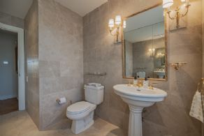 Main floor powder room - Country homes for sale and luxury real estate including horse farms and property in the Caledon and King City areas near Toronto