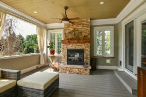 Terrace Fireplace - Country homes for sale and luxury real estate including horse farms and property in the Caledon and King City areas near Toronto