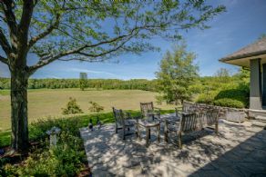 Stone patio views - Country homes for sale and luxury real estate including horse farms and property in the Caledon and King City areas near Toronto