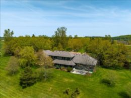 Aerial of west side of home - Country homes for sale and luxury real estate including horse farms and property in the Caledon and King City areas near Toronto